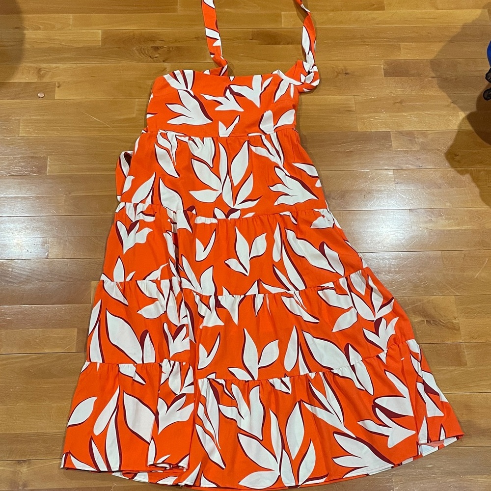 Amazon Orange and White Maxi Dress